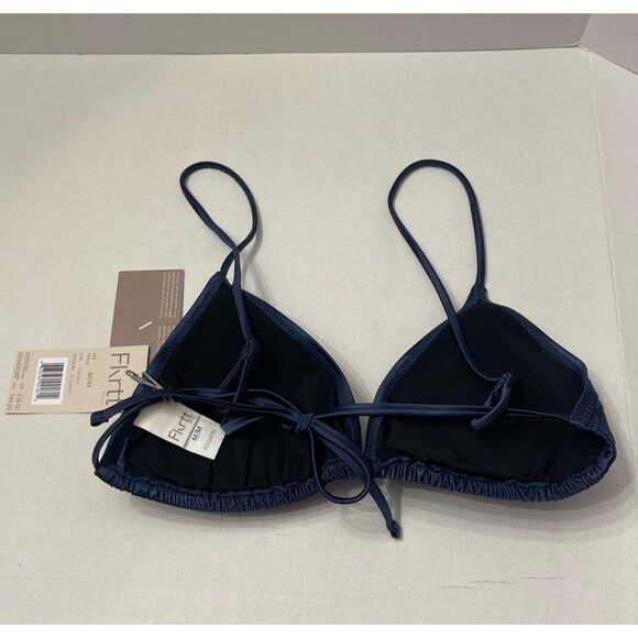 Flirtt Gottex Satin Touch Solid Navy Triangle Bikini Bra Size M New With Tags - Picture 4 of 6